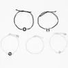 Claire's Bracelets-Bracelets en émail noir et chaîne couleur argentée - Lot de 5