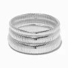Claire's Bracelets-Bracelets fins bangle superposables nervurés couleur argentée - Lot de 3