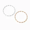 Claire's Bracelets-Bracelets fins bangle torsadés en métaux mixtes - Lot de 2