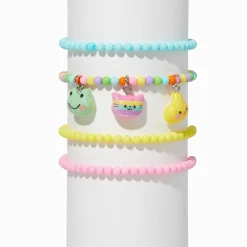 Claire's Bracelets-Bracelets élastiques avec perles de rocaille petits animaux pastel Claire's Club - Lot de 4