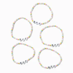 Claire's Bracelets-Bracelets élastiques à microbilles « BFF » best friends - Lot de 5