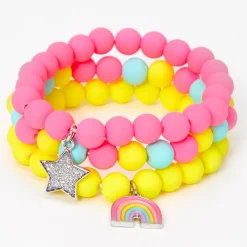 Claire's Bracelets-Bracelets élastiques perlés mats arc-en-ciel Claire's Club - Lot de 3