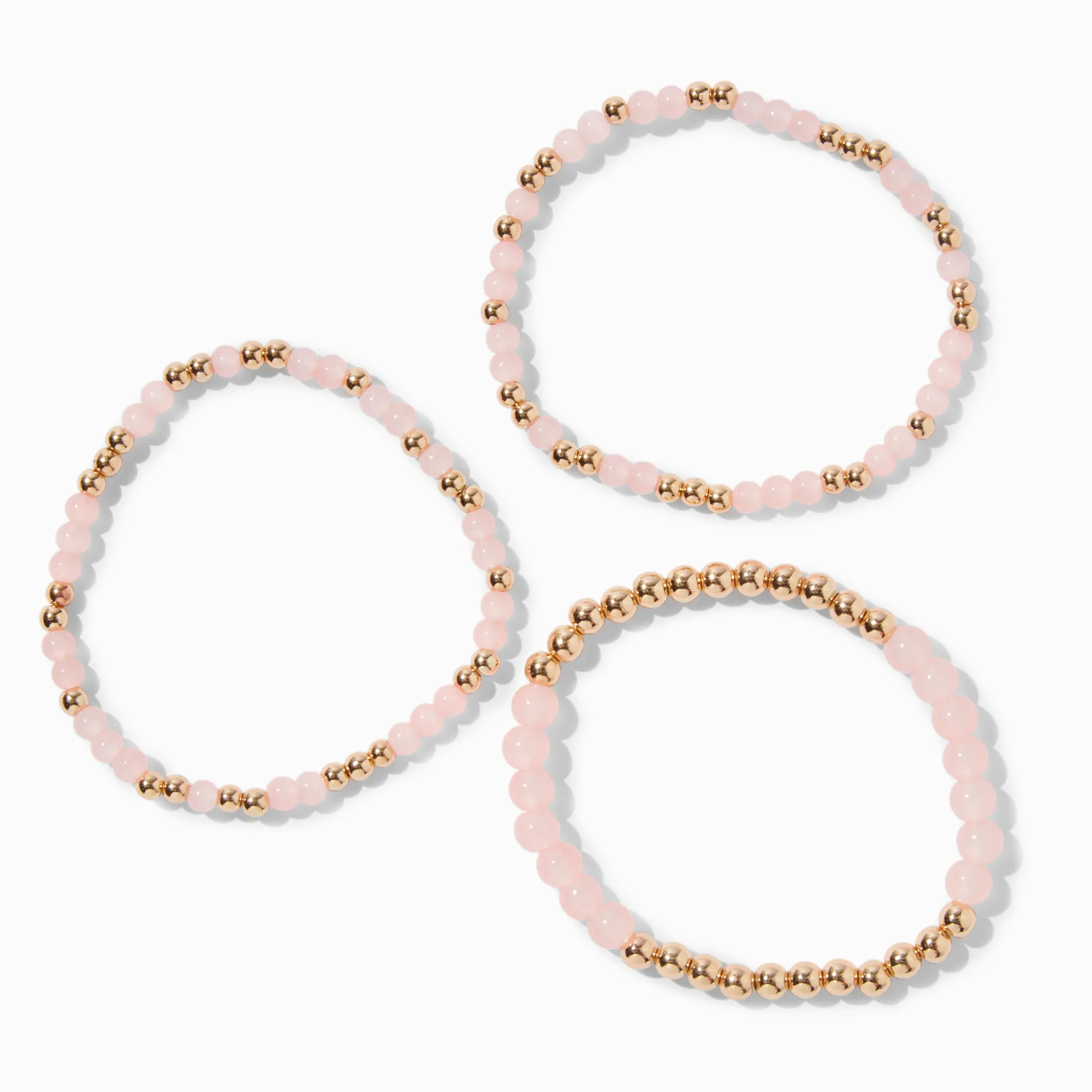 Claire's Bracelets-Bracelets élastiques perlés rose tendre - Lot de 3