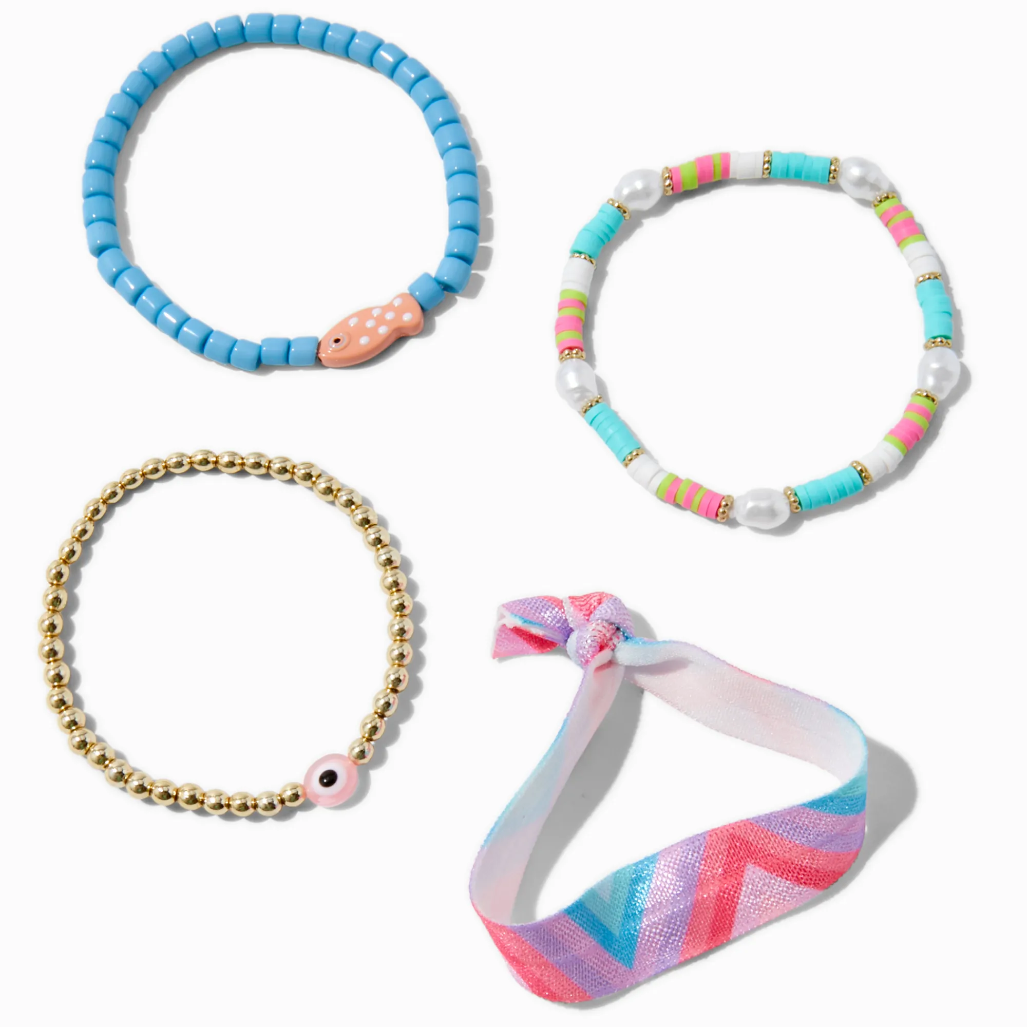 Claire's Bracelets-Bracelets élastiques poisson perlés - Lot de 4