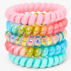 Claire's Bracelets-Bracelets torsadés holographiques arc-en-ciel pastel Claire's Club - Lot de 5