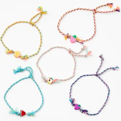 Claire's Bracelets-Bracelets tressés réglables fruits variés - Lot de 5