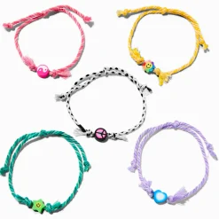 Claire's Bracelets-Bracelets tressés réglables paix et amour - Lot de 5
