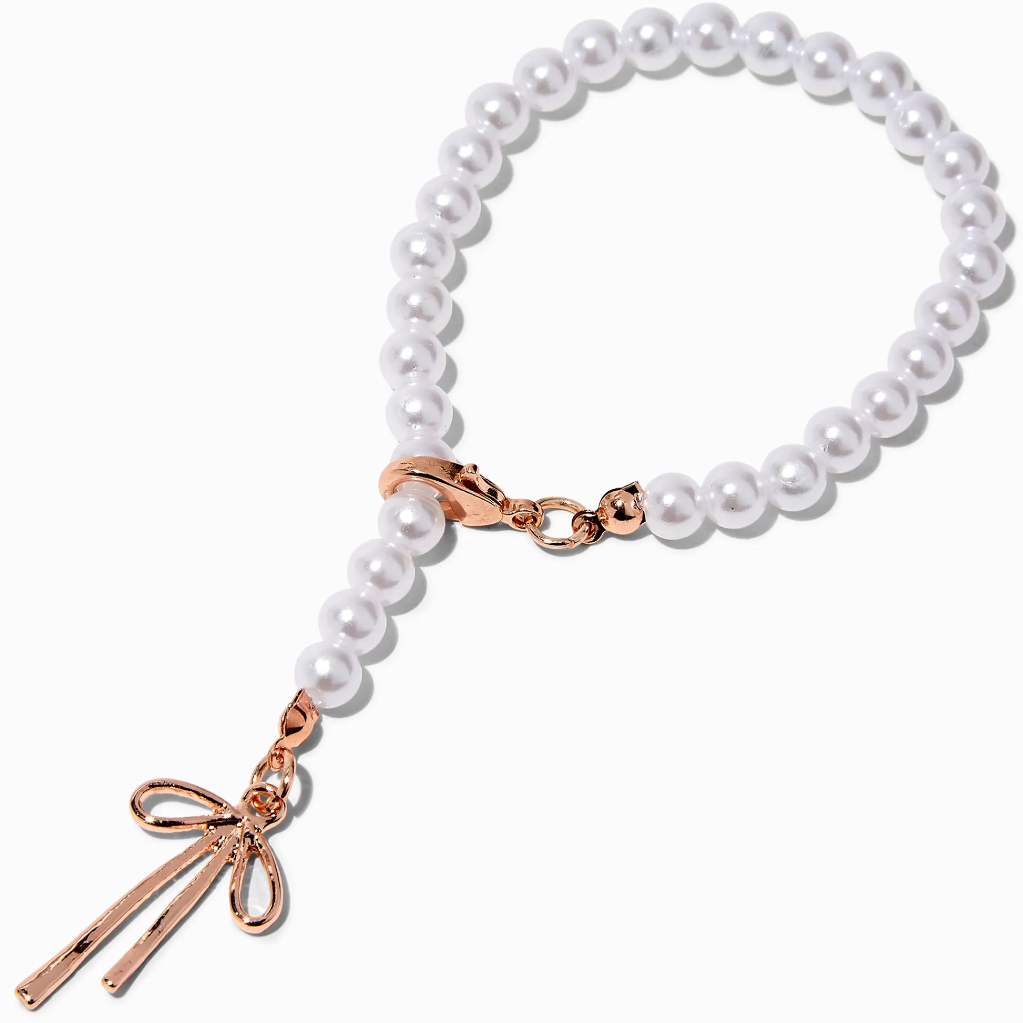 Claire's Gourdes Et Tasses-Breloque pour anse perle d'imitation et nœud couleur doré rose
