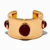 Claire's Bracelets-Burgundy Stone Cuff Bracelet