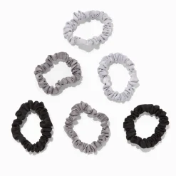 Claire's Chouchous-Chouchous fins soyeux aux nuances de gris - Lot de 6