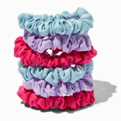Claire's Chouchous-Chouchous fins soyeux bleus, lilas et rose vif - Lot de 6