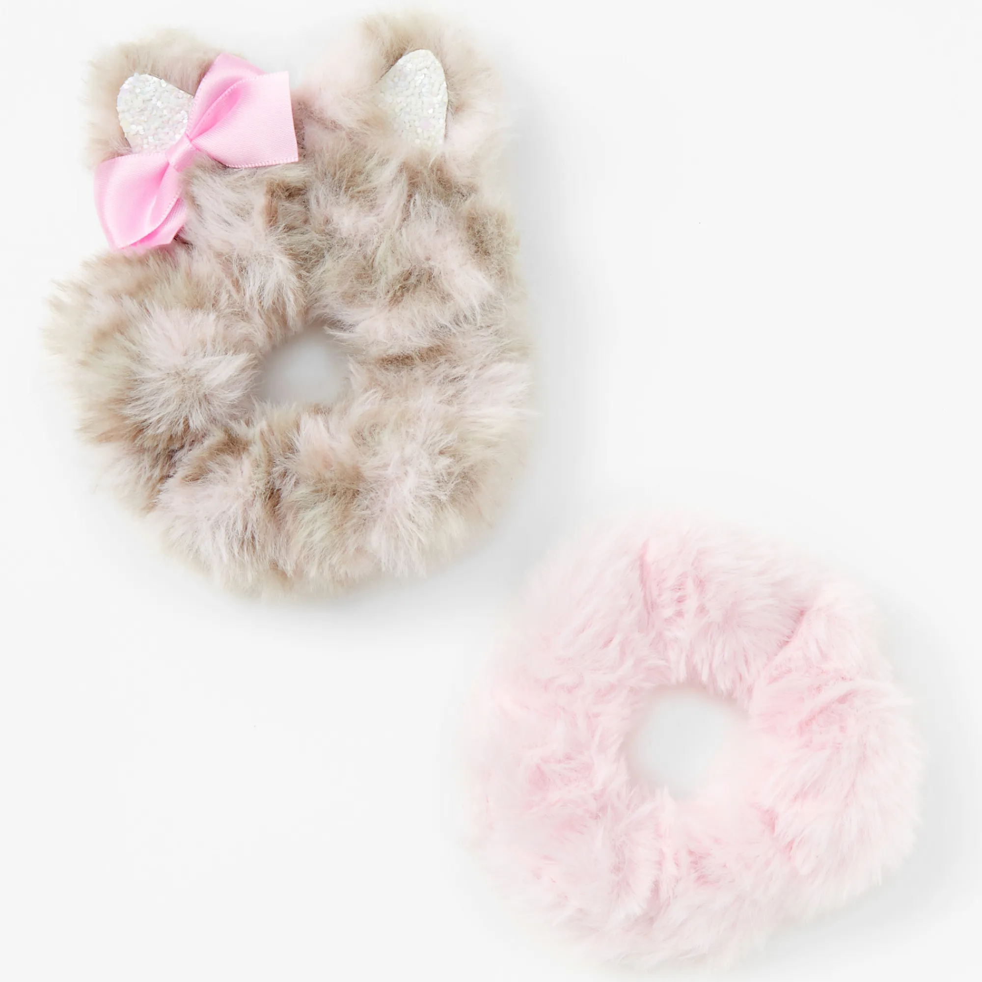 Claire's Chouchous-Chouchous oreilles de chat de taille moyenne Claire's Club - Rose, lot de 2