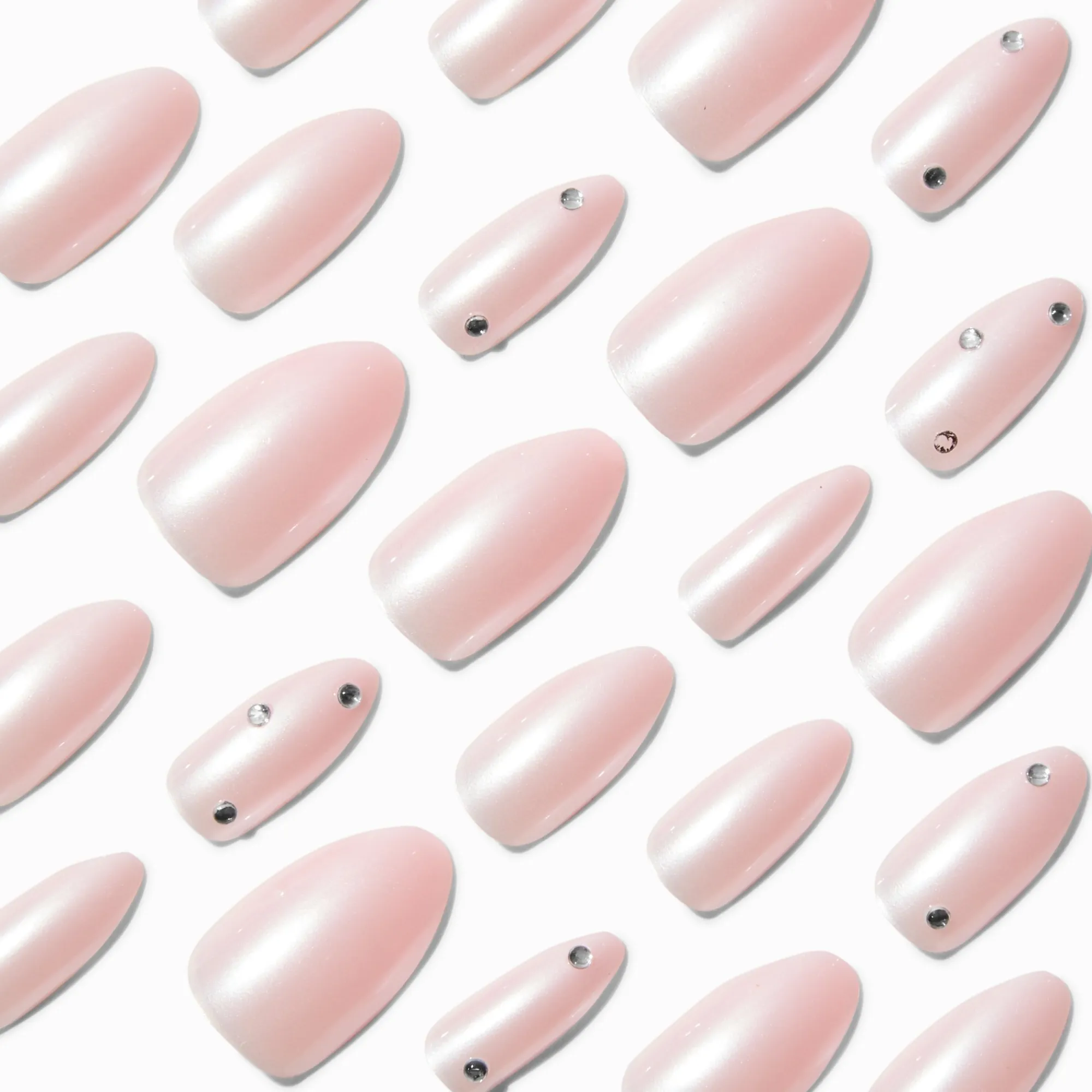Claire's Lèvres|Ongles-Chrome Gem Stiletto Vegan Faux Nail Set - 24 Pack