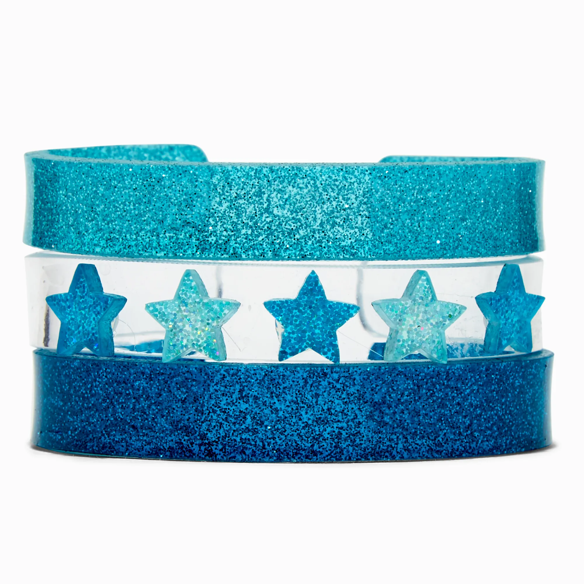 Claire's Bracelets-Claire's Club Blue Star Bangle Bracelets - 3 Pack