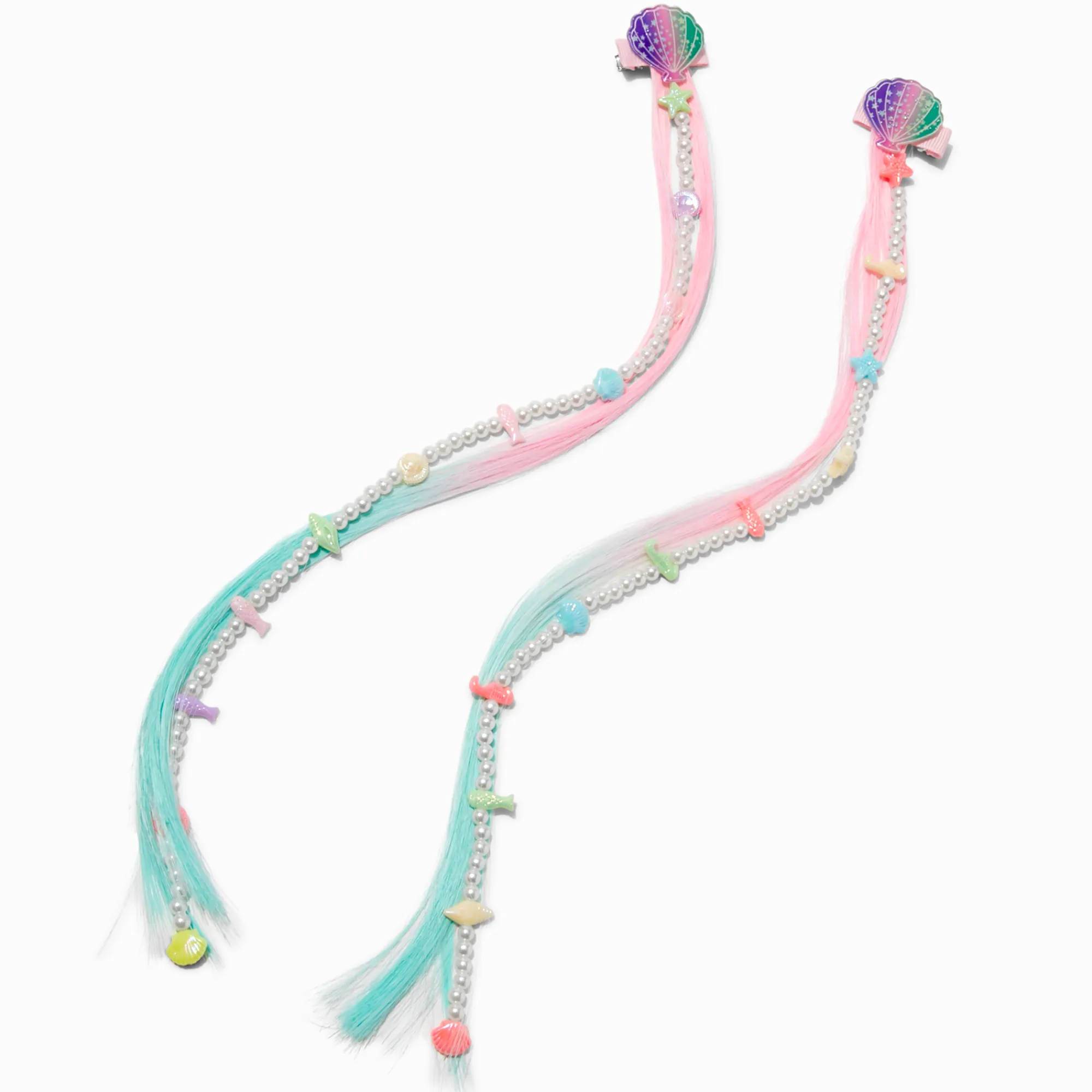 Claire's Perruques Et Extensions-Claire's Club Pearl Ombré Faux Hair Clips - 2 Pack