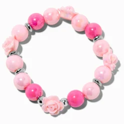 Claire's Bracelets-Claire's Club Pink Rose Stretch Bracelet