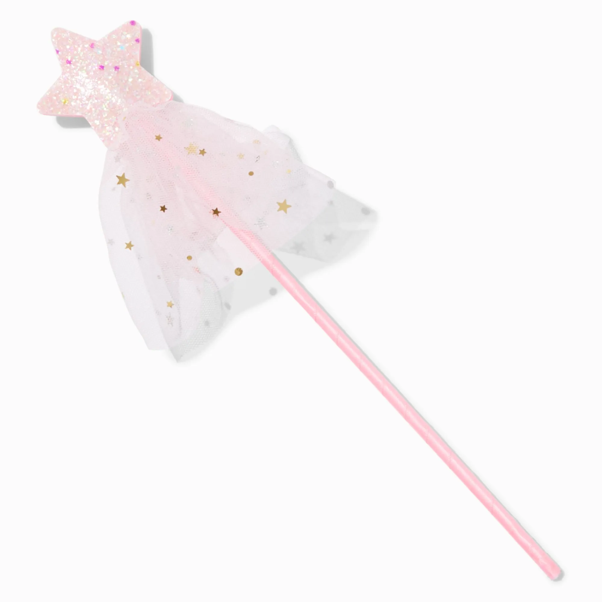 Claire's Déguisements-Claire's Club Pink Star & Tulle Glow in the Dark Wand