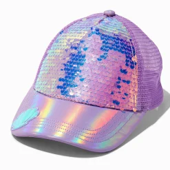 Claire's Chapeaux Et Casquettes-Claire's Club Purple Sequin Trucker Hat