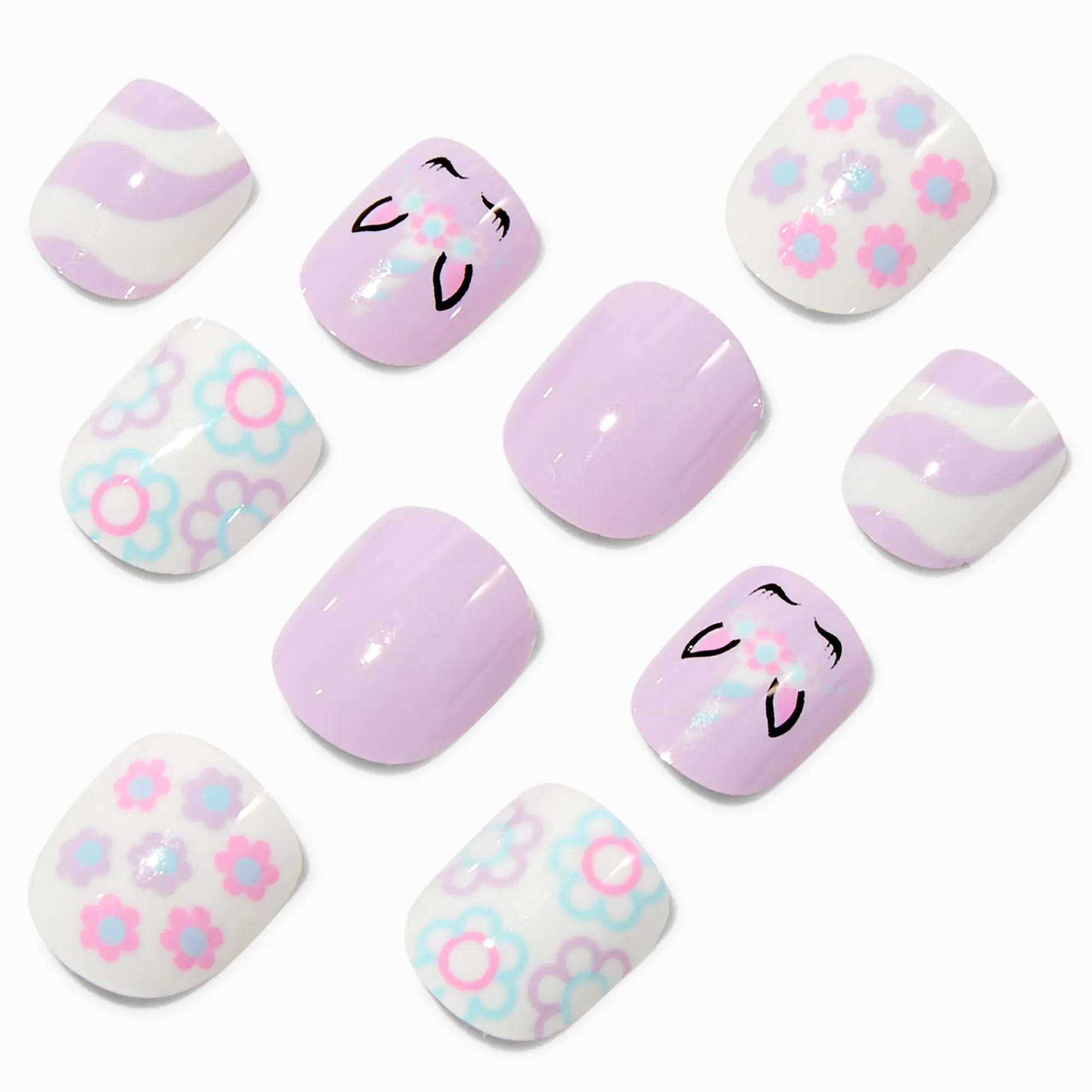 Claire's Ongles-Claire's Club Purple Unicorn Press On Vegan Faux Nail Set - 10 Pack