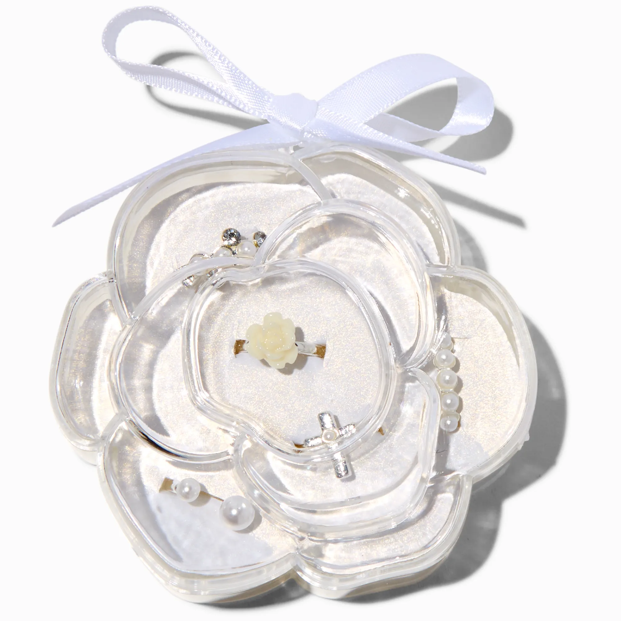 Claire's Bagues-Claire's Club Special Occasion Rose Silver-tone Rings - 5 Pack
