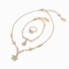 Claire's Parures De Bijoux-Claire's Club Special Occasion Rose Gold-tone Iridescent AB Flower Jewelry Set - 3 Pack