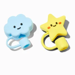 Claire's Gourdes Et Tasses-Cloud & Star Straw Covers - 2 Pack
