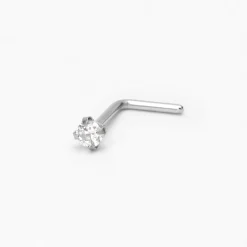 Claire's Clous D'oreilles|Bijoux Premium-Clou de nez en zircon cubique basique en acier inoxydable couleur argentée 0,8 mm