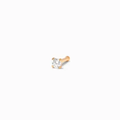 Claire's Bijoux De Piercing-Clou de nez en zircon cubique 0,8 mm couleur dorée