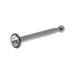 Claire's Bijoux Premium|Bijoux De Piercing-Clou de nez 0,8 mm avec strass en acier inoxydable couleur argentée