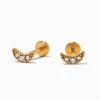 Claire's Clous D'oreilles|Bijoux Premium-Clous d’oreilles à arrière plat micro croissant de lune strass en titane couleur dorée C LUXE by Claire’s