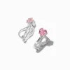Claire's Clips Et Autocollants|Clous D'oreilles-Clous d’oreilles à clip en zircon cubique cœur rose