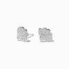 Claire's Clous D'oreilles|Bijoux Premium-Clous d’oreilles coquillage en zircon cubique couleur argentée C LUXE by Claire’s