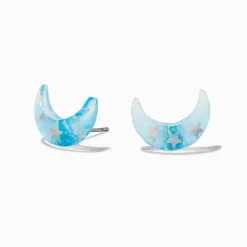 Claire's Clous D'oreilles-Clous d’oreilles demi-lune bleus