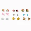 Claire's Clous D'oreilles-Clous d’oreilles jour de pluie printanier - Lot de 9