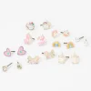 Claire's Clous D'oreilles-Clous d’oreilles licorne couleur argentée - Lot de 9