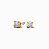 Claire's Clous D'oreilles|Bijoux Premium-Clous d’oreilles panier ronds de 4 mm en zircon cubique couleur dorée C LUXE by Claire’s