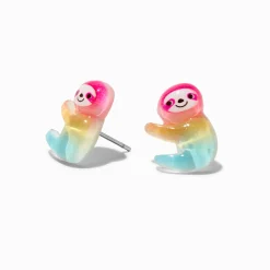 Claire's Clous D'oreilles-Clous d’oreilles paresseux arc-en-ciel