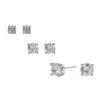Claire's Clous D'oreilles-Clous d’oreilles ronds 4 mm, 5 mm, 6 mm en zircon cubique couleur argentée - Lot de 3