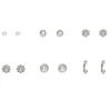 Claire's Clous D'oreilles-Clous d’oreilles sophistiqués perle d'imitation couleur argentée - Lot de 6