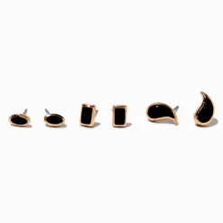 Claire's Clous D'oreilles-Clous d’oreilles superposables émaillés couleur dorée - Lot de 3