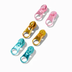 Claire's Clous D'oreilles-Clous d’oreilles à zip métallique - Lot de 3