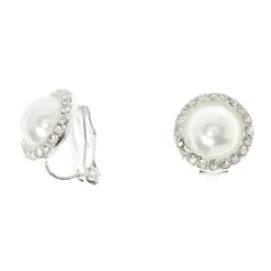 Claire's Clips Et Autocollants|Clous D'oreilles-Clous d'oreille à clip avec perles d'imitation couleur argenté