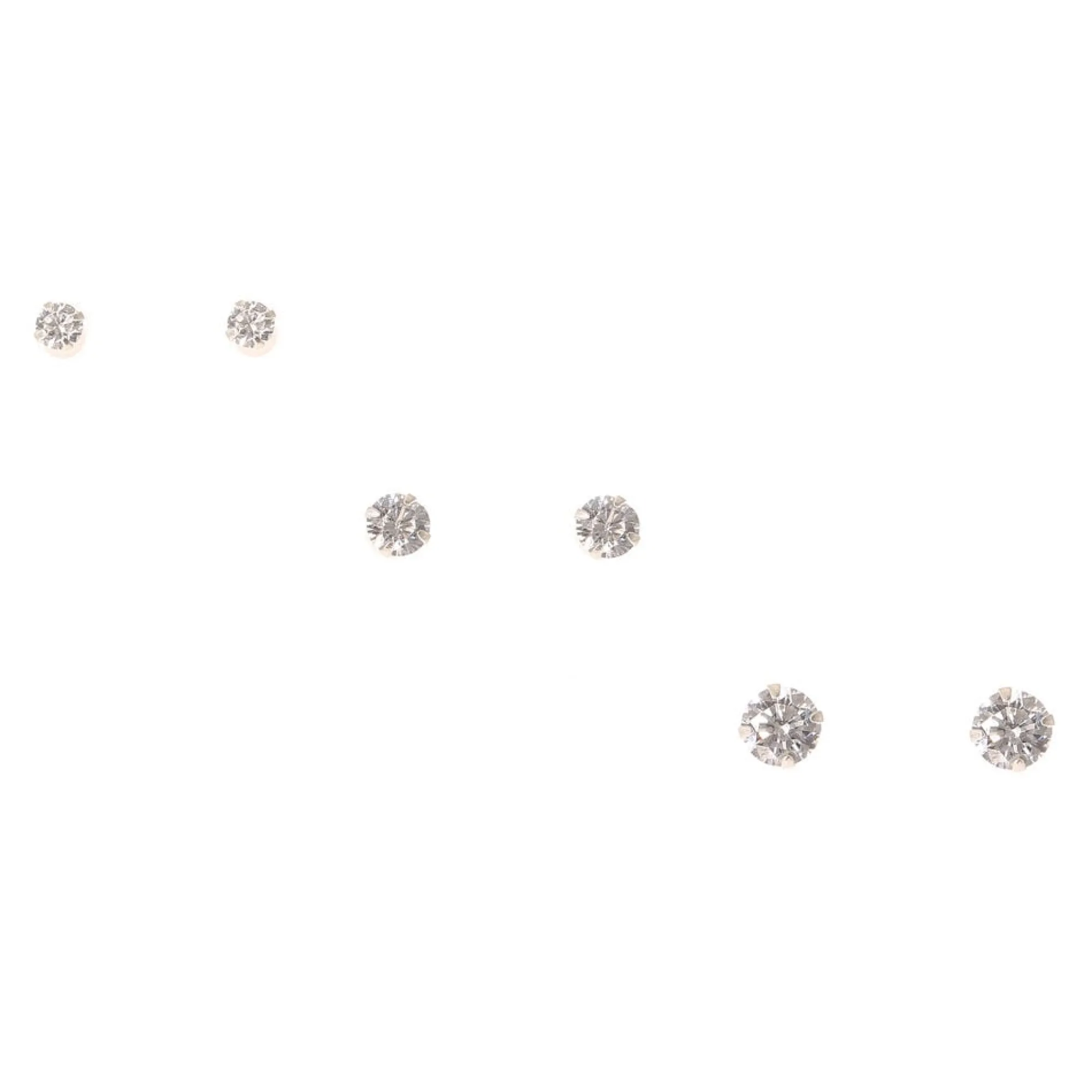 Claire's Clous D'oreilles|Bijoux Premium-Clous d'oreille en zircon cubique effet dégradé en argent