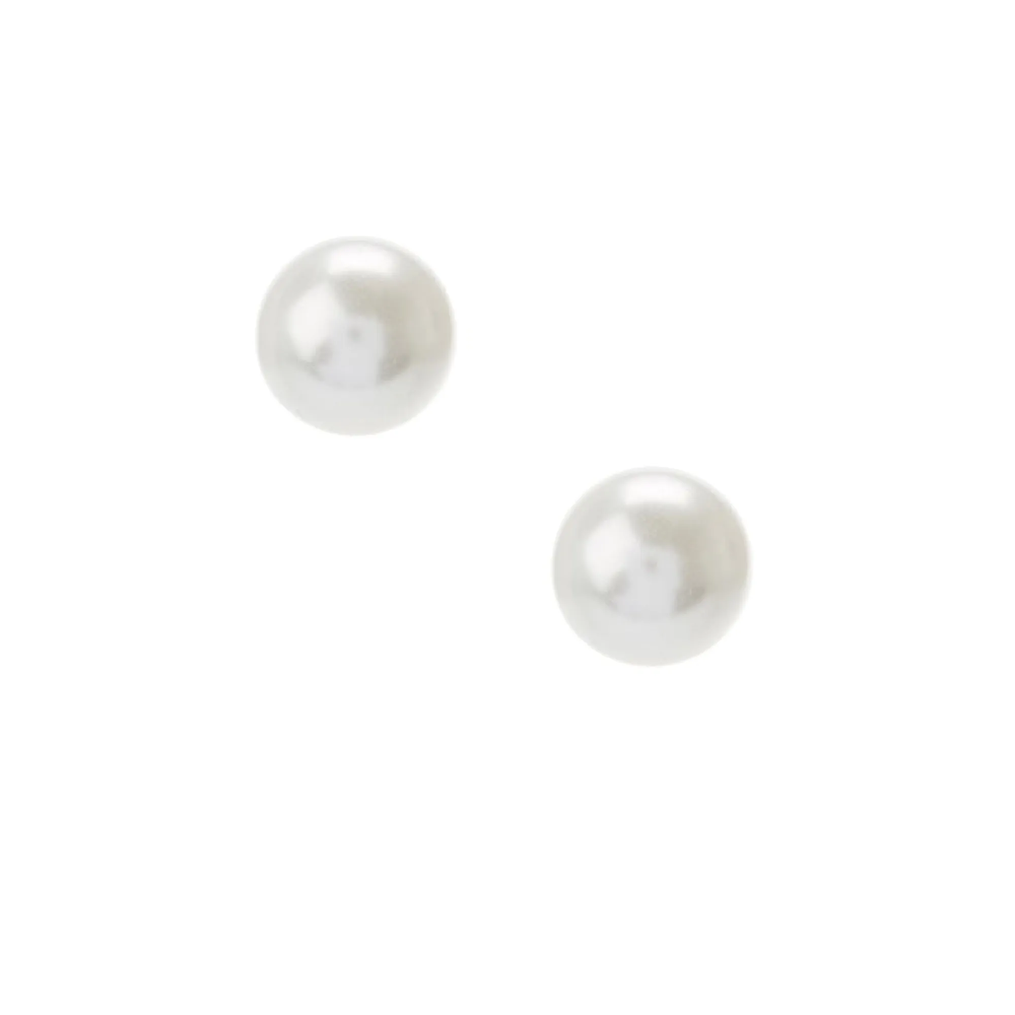 Claire's Clous D'oreilles-Clous d'oreille à perle d'imitation blanche 12 mm couleur argenté