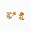 Claire's Clous D'oreilles-Clous d'oreilles à arrière plat nœud et zircon cubique en titane couleur dorée