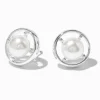 Claire's Clous D'oreilles-Clous d'oreilles boussole perles d'imitation couleur argentée