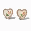 Claire's Clous D'oreilles-Clous d'oreilles couleur doré rose et cœur émaillé