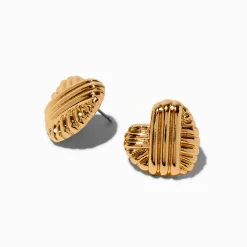 Claire's Clous D'oreilles-Clous d'oreilles cœur bombés couleur dorée