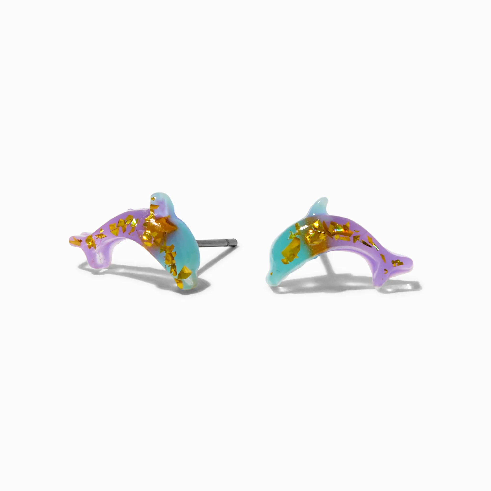 Claire's Clous D'oreilles-Clous d'oreilles dauphin aluminium couleur dorée