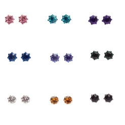 Claire's Clous D'oreilles-Clous d'oreilles décorés arc-en-ciel - Lot de 9